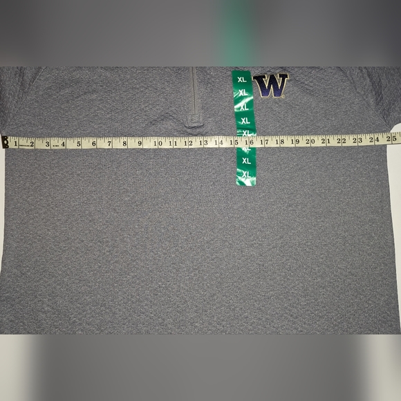 NWT Champion Men's Quarter-Zip Jacket, Heather Gray, Washington Huskies. - Picture 7 of 8